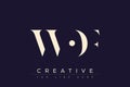 WOF abstract letter logo design Royalty Free Stock Photo