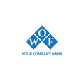 WOF letter logo design on WHITE background. WOF creative initials letter logo concept. Royalty Free Stock Photo
