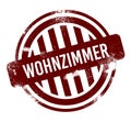 wohnzimmer - red round grunge button, stamp Royalty Free Stock Photo