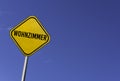 wohnzimmer - yellow sign with blue sky background Royalty Free Stock Photo