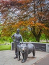 Wojtek the Soldier Bear Memorial in Edinburgh, Scotland, UK.