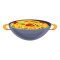 Wok food chinese icon, cartoon style Royalty Free Stock Photo