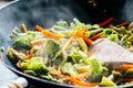 Wok stir fry with vegetables