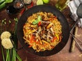 Wok with Tofu, Soy and Noodles Royalty Free Stock Photo