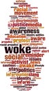 Woke word cloud Royalty Free Stock Photo