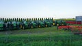 Wola Piasecka, Poland - May 21, 2023: The Powerful tractors at John Deer store. Royalty Free Stock Photo