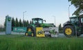 Wola Piasecka, Poland - May 21, 2023: The Powerful tractors at John Deer store.