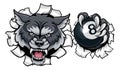Wolf Angry Pool 8 Ball Billiards Mascot Cartoon