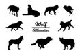 Wolf animal silhouettes