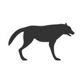 Wolf black vector icon side view. Silhouette llustration danger mammal cartoon sign animal. Shape logo design