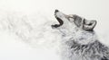 A wolf is blowing smoke out of its mouth Royalty Free Stock Photo