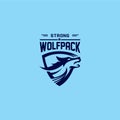 Wolf Blue Logo. Wolf Shield Logo Vector