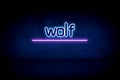 Wolf - blue neon announcement signboard