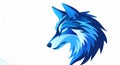 A wolf with a blue and orange mane. business media wolf logo Royalty Free Stock Photo