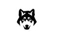 Wolf head silhouette vector on a white background Royalty Free Stock Photo