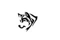 Wolf head silhouette vector on a white background Royalty Free Stock Photo