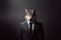 Wolf business dressed suit. Generate Ai