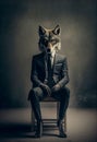 A wolf in a business suit. AI Generated