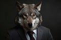 Wolf business suit. Generate Ai