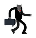 Wolf businessman isolated. Boss predator. Business vector illustration