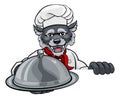 Wolf Chef Mascot Sign Cartoon Character