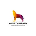 Wolf colorful logo design