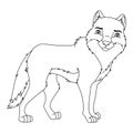 Wolf coloring page cartoon illustration Royalty Free Stock Photo