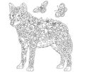 Wolf coloring page Royalty Free Stock Photo