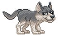 Wolf Pixel Art Animal Retro Video Game Cartoon