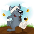 Wolf on crutches Royalty Free Stock Photo