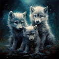 Wolf cubs Royalty Free Stock Photo