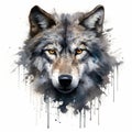 Watercolor Wolf Head: Spray Painted Realism In Ultra Hd