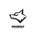 Wolf or dog head - vector logo template concept illustration. Wilde animal graphic sign. Design element