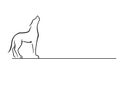 Wolf. Dog. Howling wolf. Logo. Line drawing. Royalty Free Stock Photo
