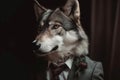 Wolf dressed elegantly. Generate AI