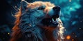 The wolf, elevating his voice to the moon in the night silence, like a musician performing his s Royalty Free Stock Photo
