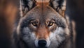 Wolf extreme close up portrait. Looking straight in the camera Royalty Free Stock Photo