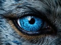 Ai Generated illustration Wildlife Concept of Wolf Eye - Bluer Royalty Free Stock Photo