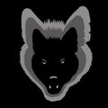 Wolf face black silhouette shadow gray