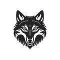 Wolf face Logo of animal head silhouette clip art
