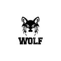 wolf face logo design template on white background Royalty Free Stock Photo