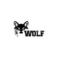 wolf face logo design template on white background Royalty Free Stock Photo