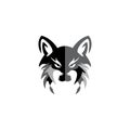wolf face logo design template on white background Royalty Free Stock Photo