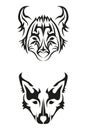 Wolf face tribal style beautyful black