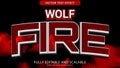 Wolf fire text effect editable eps file