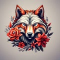 Wolf Flower Art Royalty Free Stock Photo