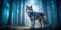 wolf in the forest wolf in the woods wolf in the night werewolf werewolf in the forest AI-Generated Content