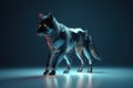 A wolf that is a futuristic machine of the future world. Wildlife Animals. Illustration, Generative AI