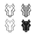 Wolf geometric head vector set Royalty Free Stock Photo