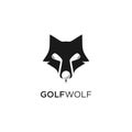Wolf and golf ball combination Royalty Free Stock Photo